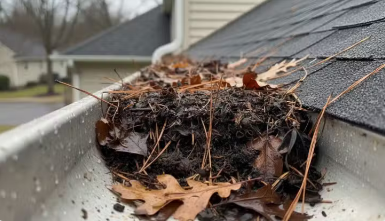services-01 debris in gutters spouting removal